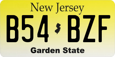 NJ license plate B54BZF