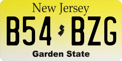 NJ license plate B54BZG