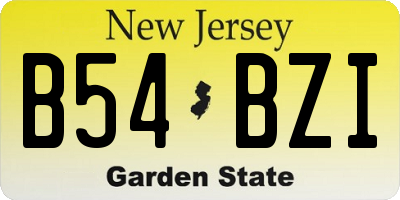 NJ license plate B54BZI