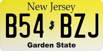 NJ license plate B54BZJ