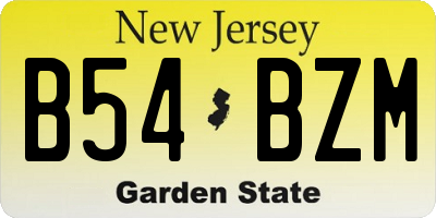 NJ license plate B54BZM