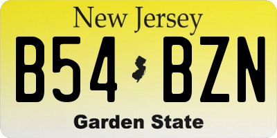 NJ license plate B54BZN