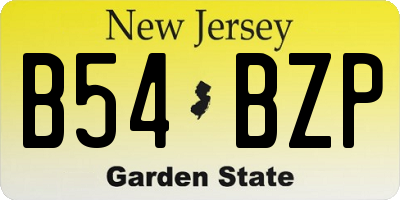 NJ license plate B54BZP