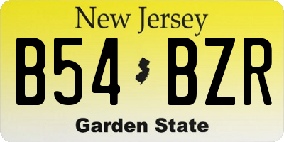 NJ license plate B54BZR