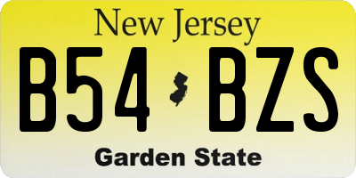 NJ license plate B54BZS