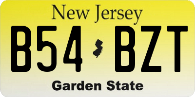 NJ license plate B54BZT