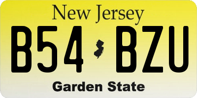 NJ license plate B54BZU