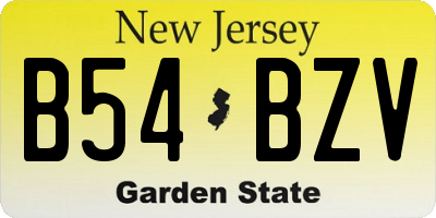 NJ license plate B54BZV
