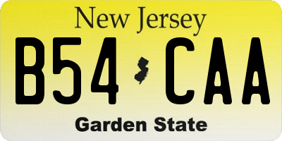NJ license plate B54CAA
