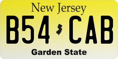 NJ license plate B54CAB