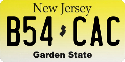 NJ license plate B54CAC