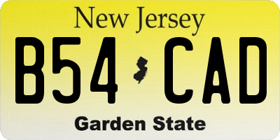 NJ license plate B54CAD