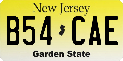 NJ license plate B54CAE