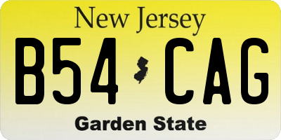 NJ license plate B54CAG