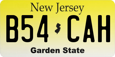 NJ license plate B54CAH