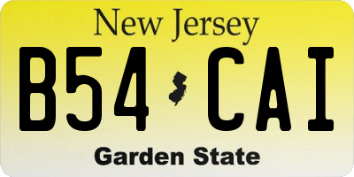 NJ license plate B54CAI