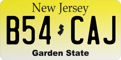 NJ license plate B54CAJ