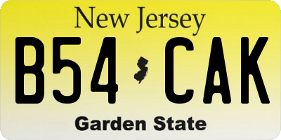 NJ license plate B54CAK