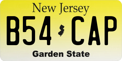 NJ license plate B54CAP
