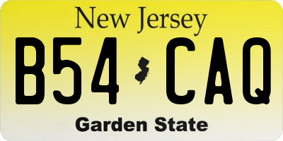 NJ license plate B54CAQ