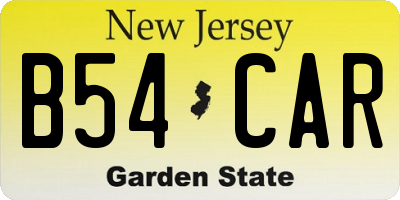 NJ license plate B54CAR