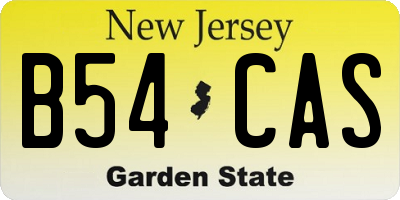 NJ license plate B54CAS