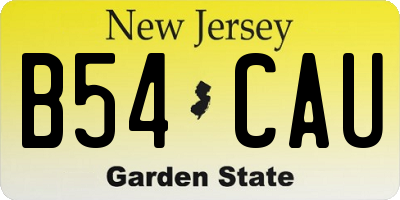 NJ license plate B54CAU