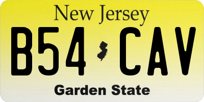 NJ license plate B54CAV