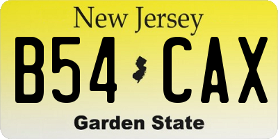 NJ license plate B54CAX