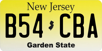 NJ license plate B54CBA
