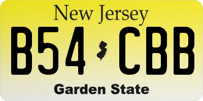 NJ license plate B54CBB