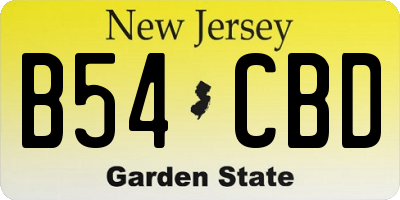 NJ license plate B54CBD