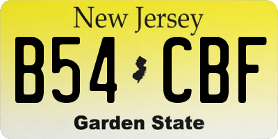 NJ license plate B54CBF