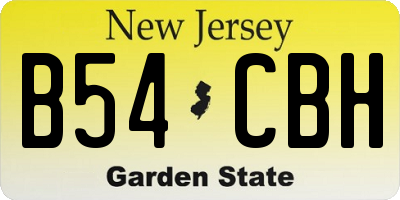 NJ license plate B54CBH