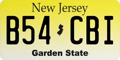 NJ license plate B54CBI