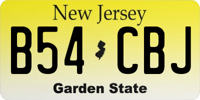 NJ license plate B54CBJ