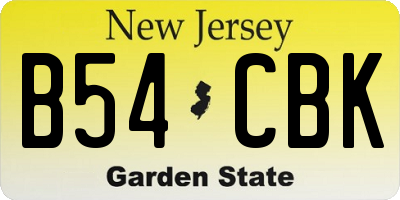 NJ license plate B54CBK