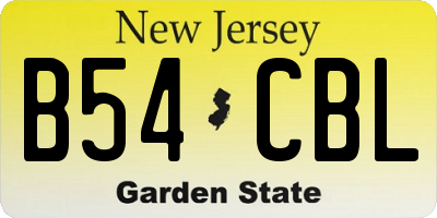 NJ license plate B54CBL