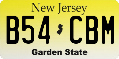 NJ license plate B54CBM