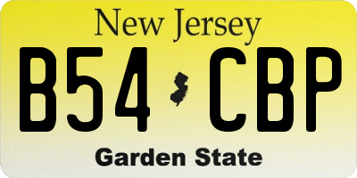 NJ license plate B54CBP