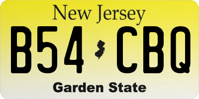 NJ license plate B54CBQ