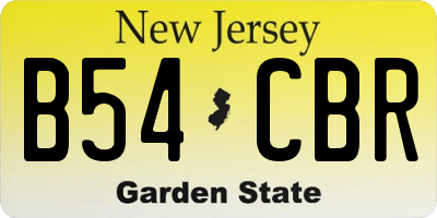 NJ license plate B54CBR
