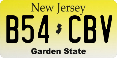 NJ license plate B54CBV