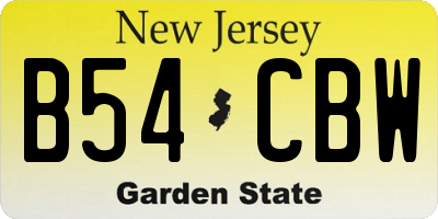 NJ license plate B54CBW