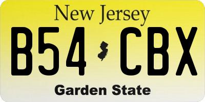 NJ license plate B54CBX