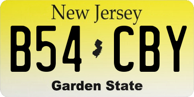 NJ license plate B54CBY