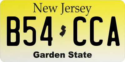 NJ license plate B54CCA