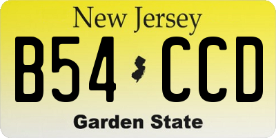 NJ license plate B54CCD
