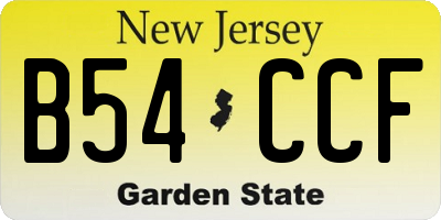NJ license plate B54CCF