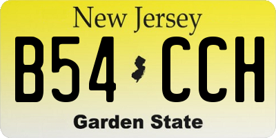 NJ license plate B54CCH